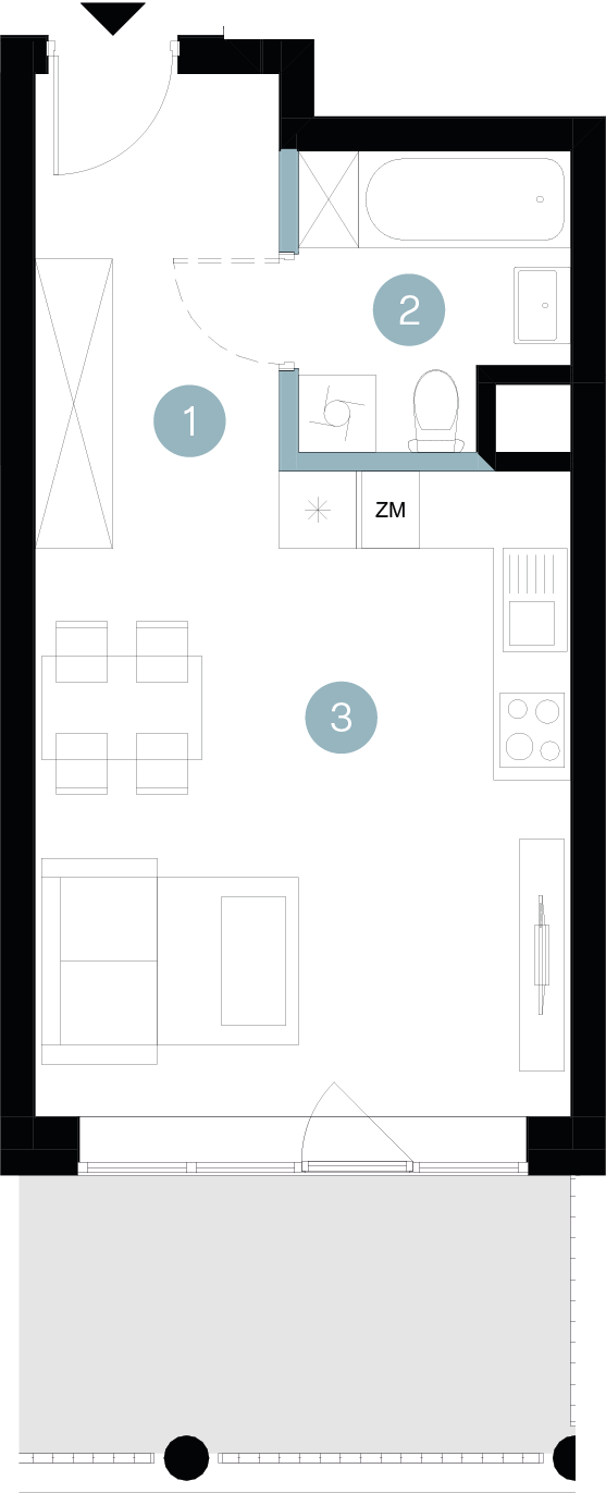 Plan 1 pok. 31m²