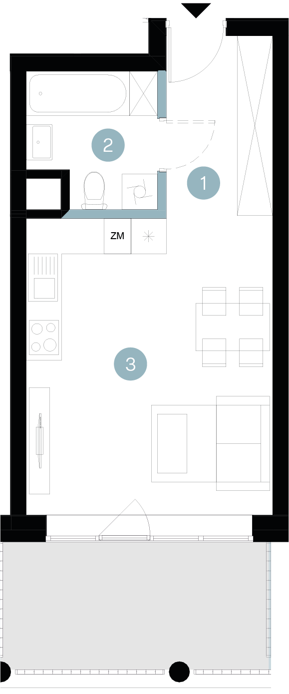 Plan 1 pok. 31m²