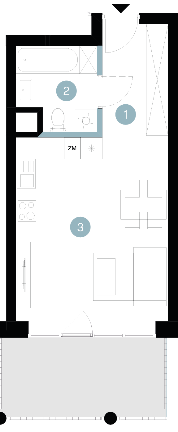 Plan 1 pok. 31m²