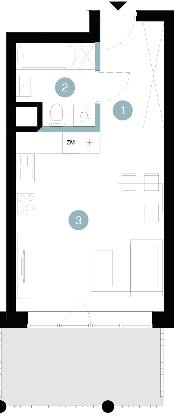 Plan 1 pok. 31m²