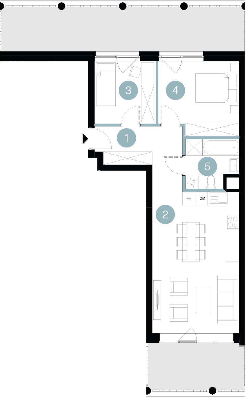 Plan 1 pok. 31m²