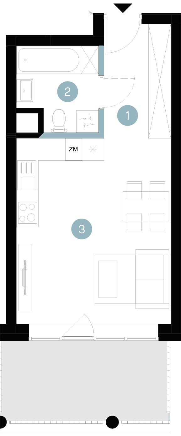Plan 1 pok. 31m²