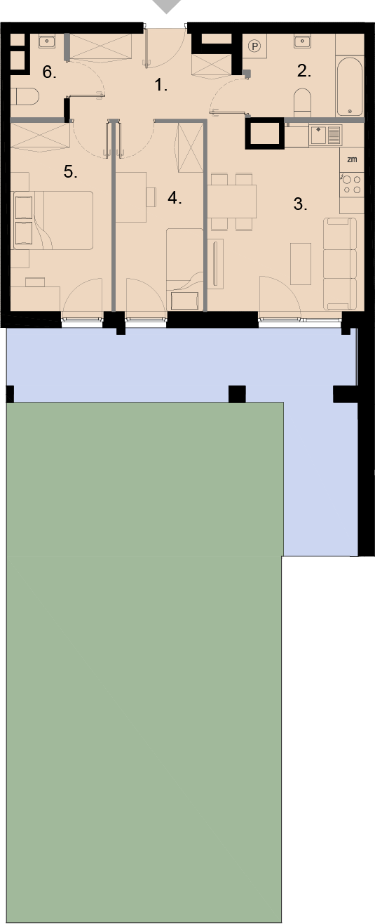 Plan 3 pok. 53m²