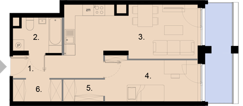 Plan 2 pok. 47m²