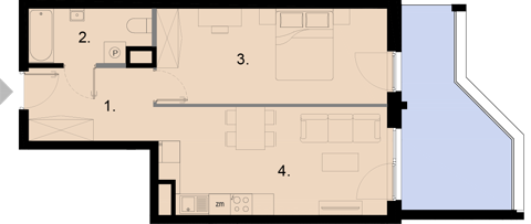 Plan 2 pok. 47m²