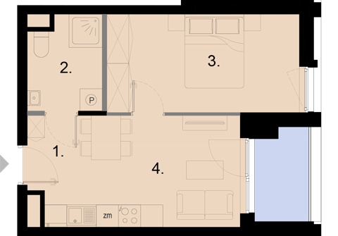 Plan 2 pok. 35m²
