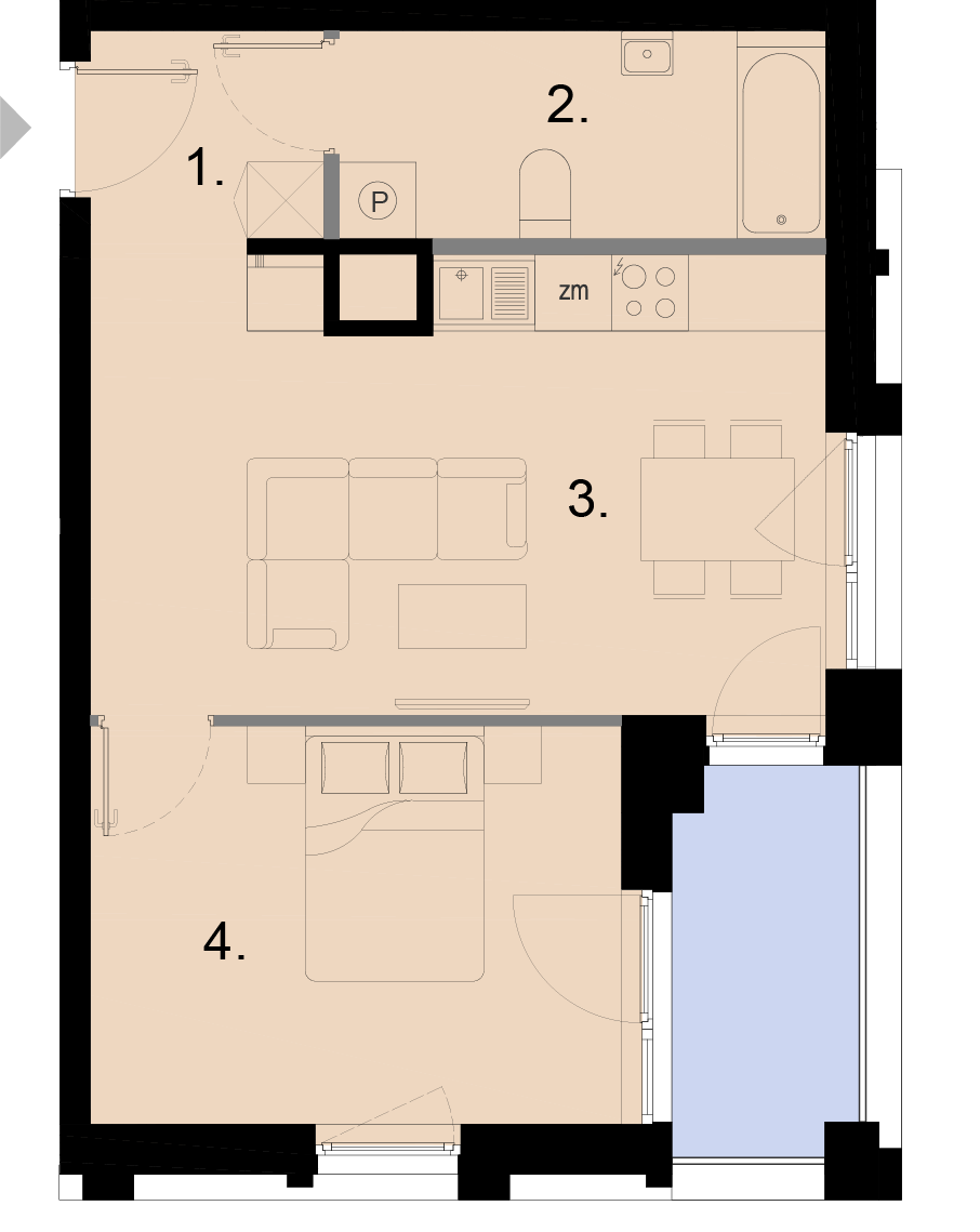Plan 2 pok. 42m²