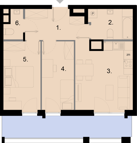 Plan 3 pok. 53m²