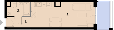 Plan 1 pok. 28m²