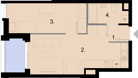 Plan 2 pok. 40m²