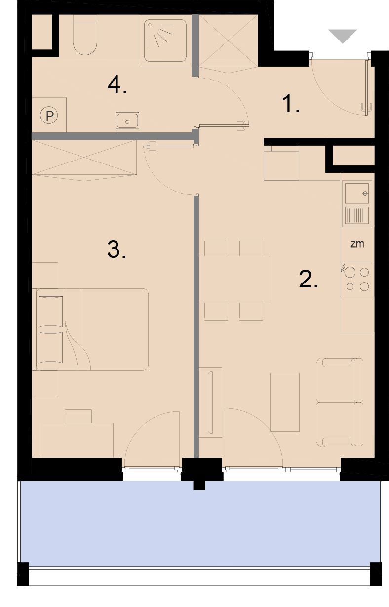 Plan 2 pok. 40m²