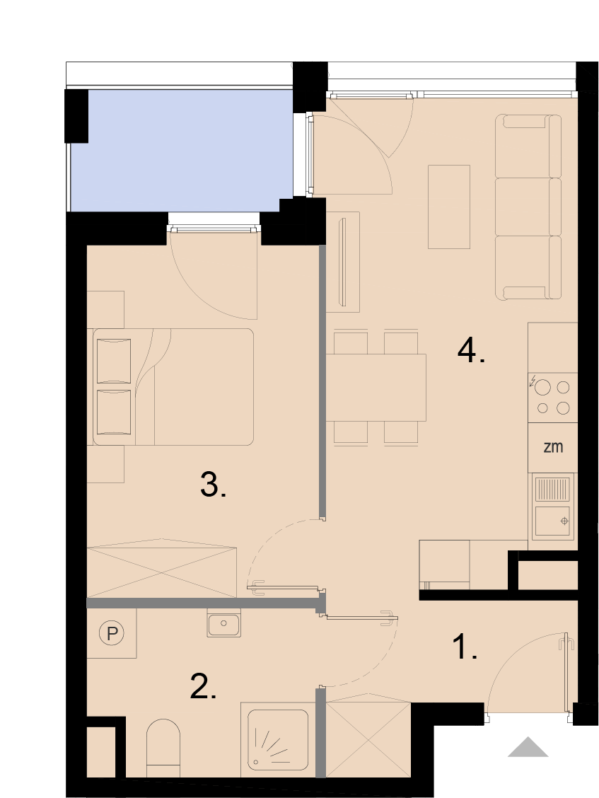 Plan 2 pok. 38m²