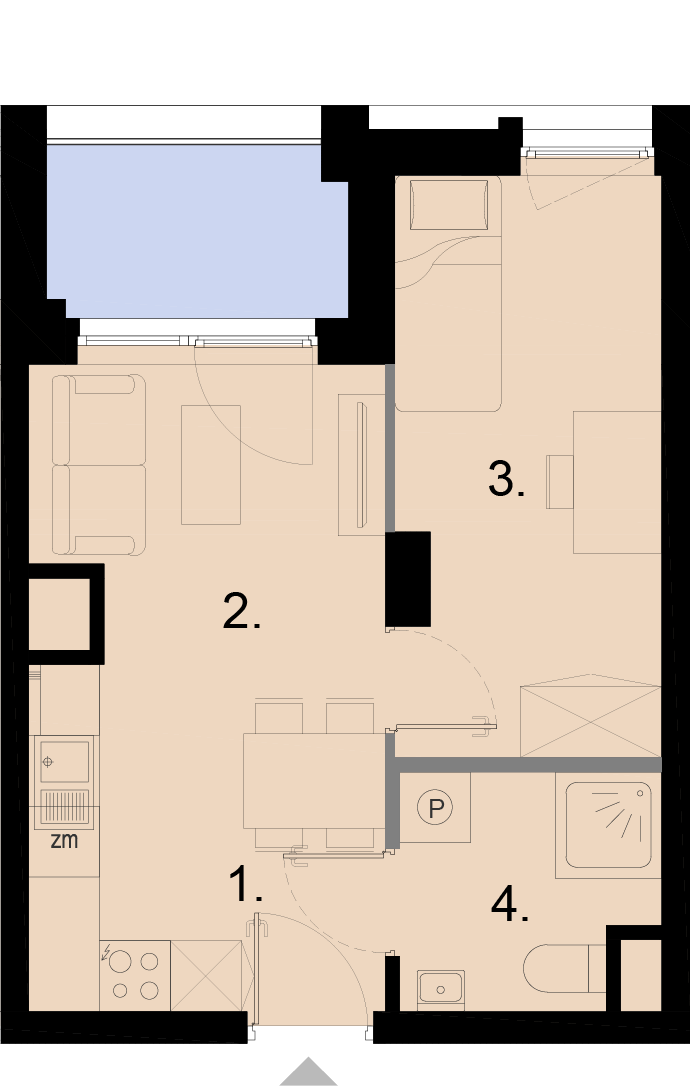 Plan 2 pok. 31m²