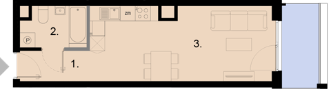 Plan 1 pok. 28m²
