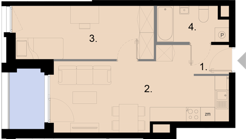 Plan 2 pok. 40m²