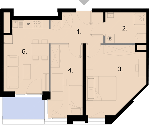 Plan 3 pok. 52m²