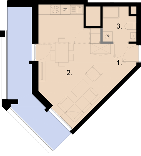 Plan 1 pok. 31m²