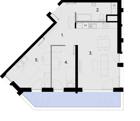 Plan 3 pok. 64m²