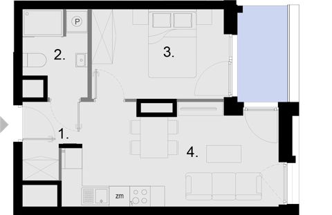 Plan 2 pok. 35m²