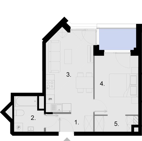 Plan 2 pok. 42m²