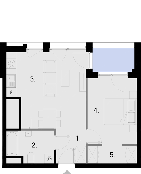 Plan 2 pok. 46m²
