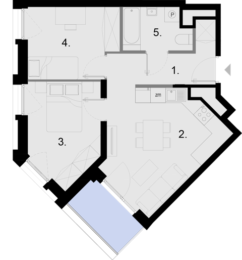 Plan 3 pok. 48m²