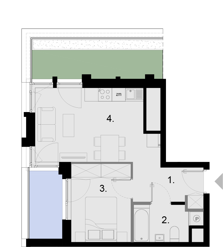 Plan 2 pok. 35m²