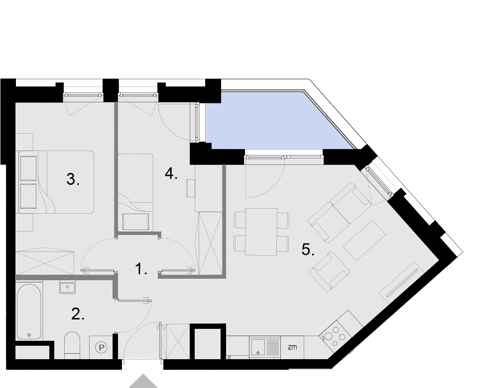 Plan 3 pok. 51m²
