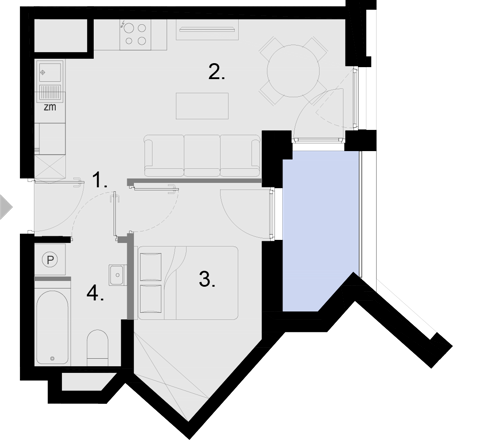 Plan 2 pok. 31m²
