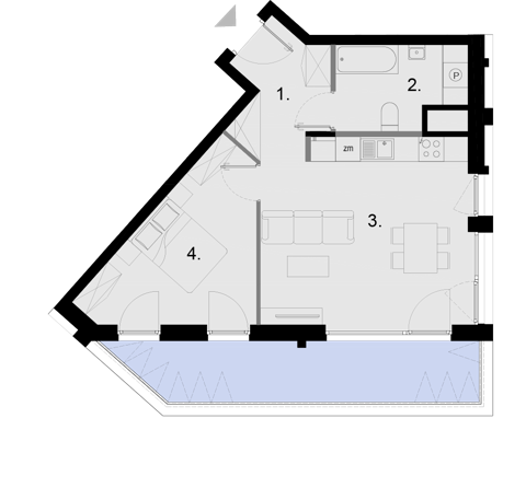 Plan 2 pok. 46m²