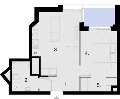 Plan 2 pok. 42m²