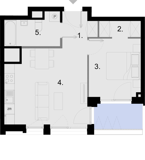 Plan 2 pok. 42m²