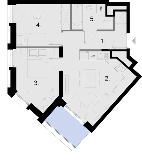 Plan 3 pok. 48m²