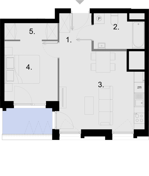 Plan 2 pok. 42m²
