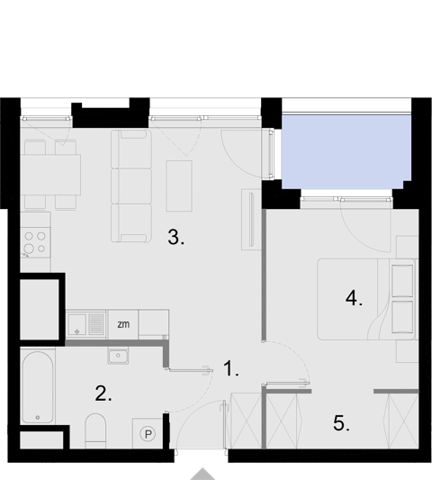 Plan 2 pok. 42m²