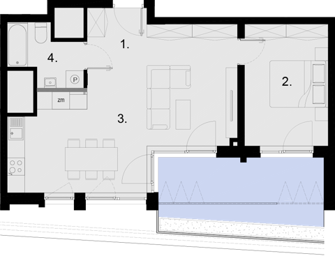 Plan 2 pok. 50m²