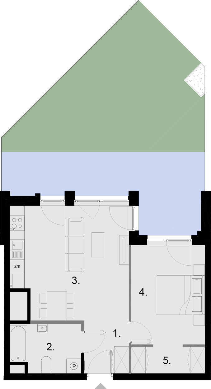 Plan 2 pok. 46m²