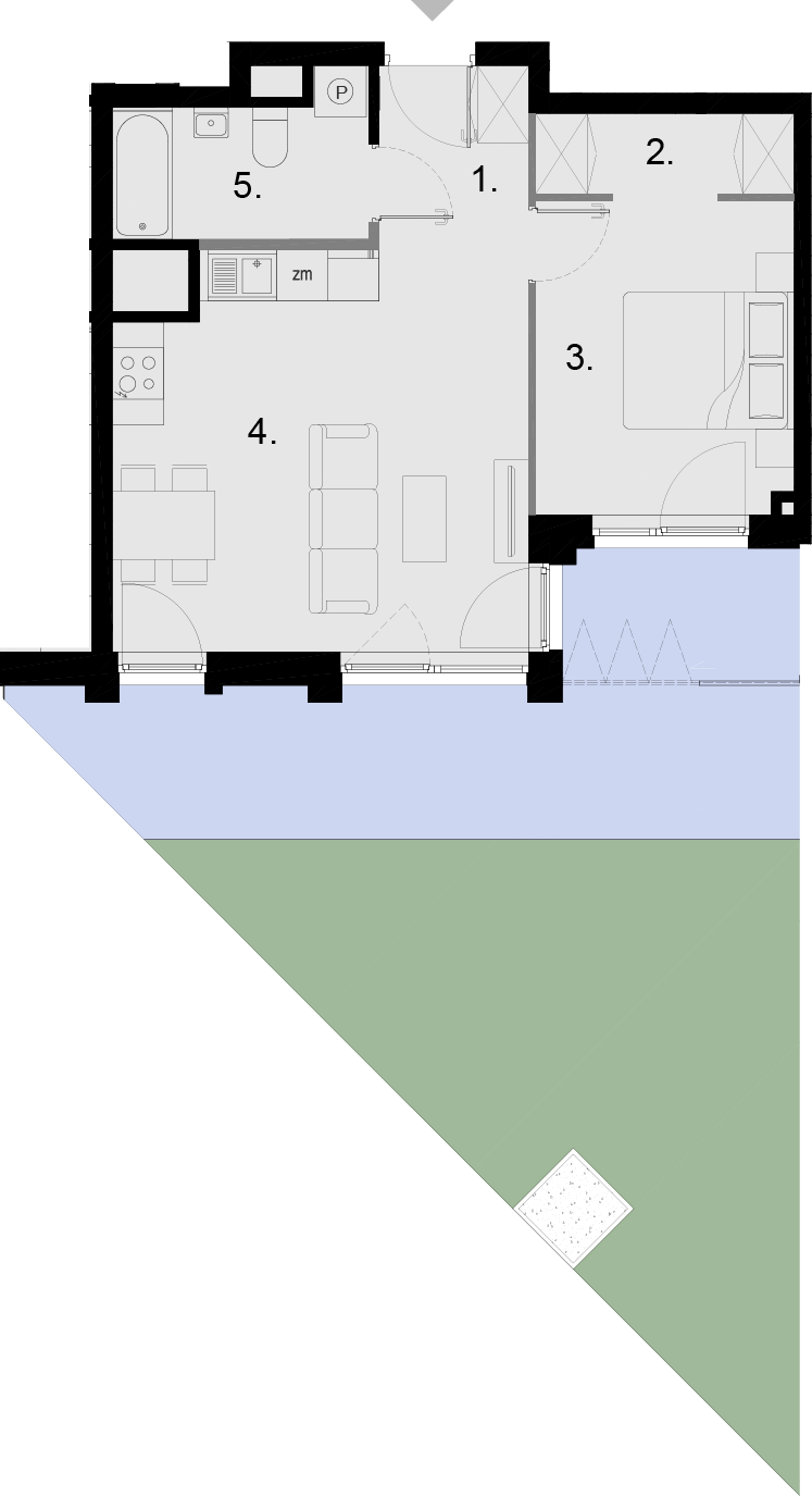 Plan 2 pok. 44m²