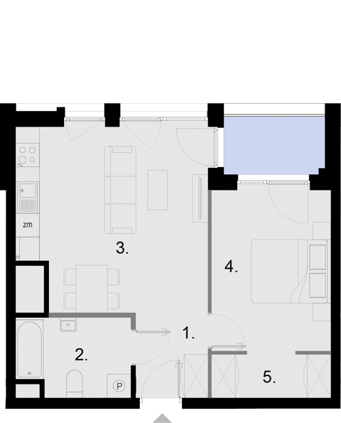 Plan 2 pok. 46m²