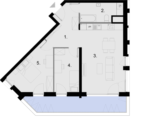 Plan 3 pok. 64m²