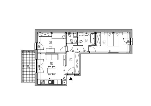 Plan 3 pok. 61m²