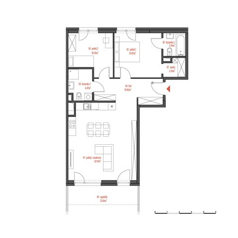 Plan 3 pok. 77m²