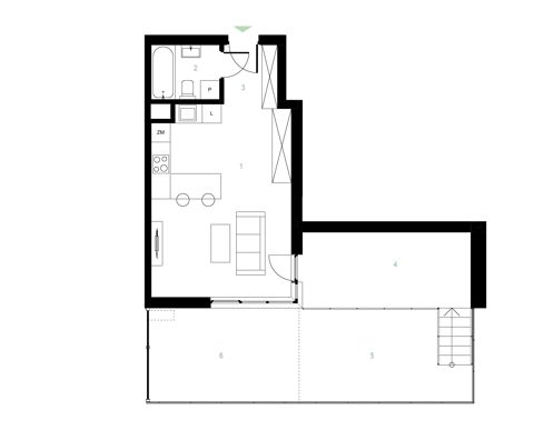 Plan 1 pok. 33m²