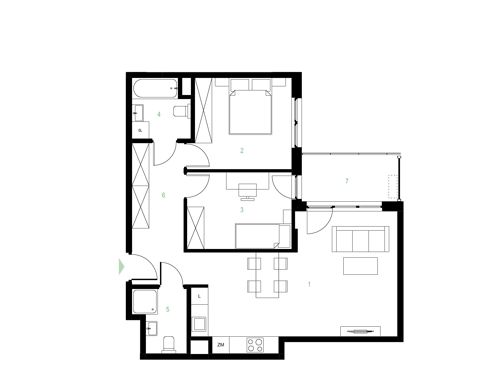Plan 3 pok. 66m²