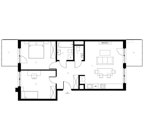 Plan 3 pok. 68m²