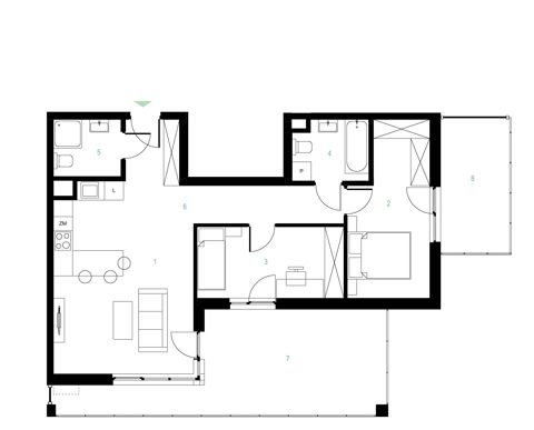 Plan 3 pok. 67m²