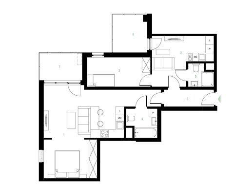 Plan 3 pok. 69m²