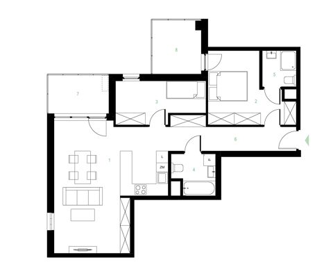 Plan 3 pok. 70m²