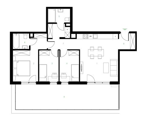 Plan 4 pok. 76m²