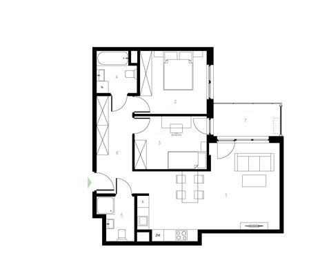 Plan 3 pok. 66m²